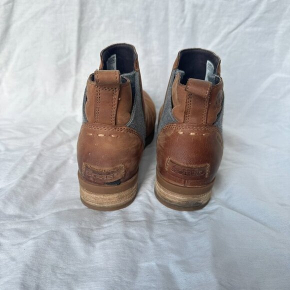 Sorel Emelie Chelsea Leather Boot Brown Leather Velvet Casual Winter Essential - Picture 5 of 8